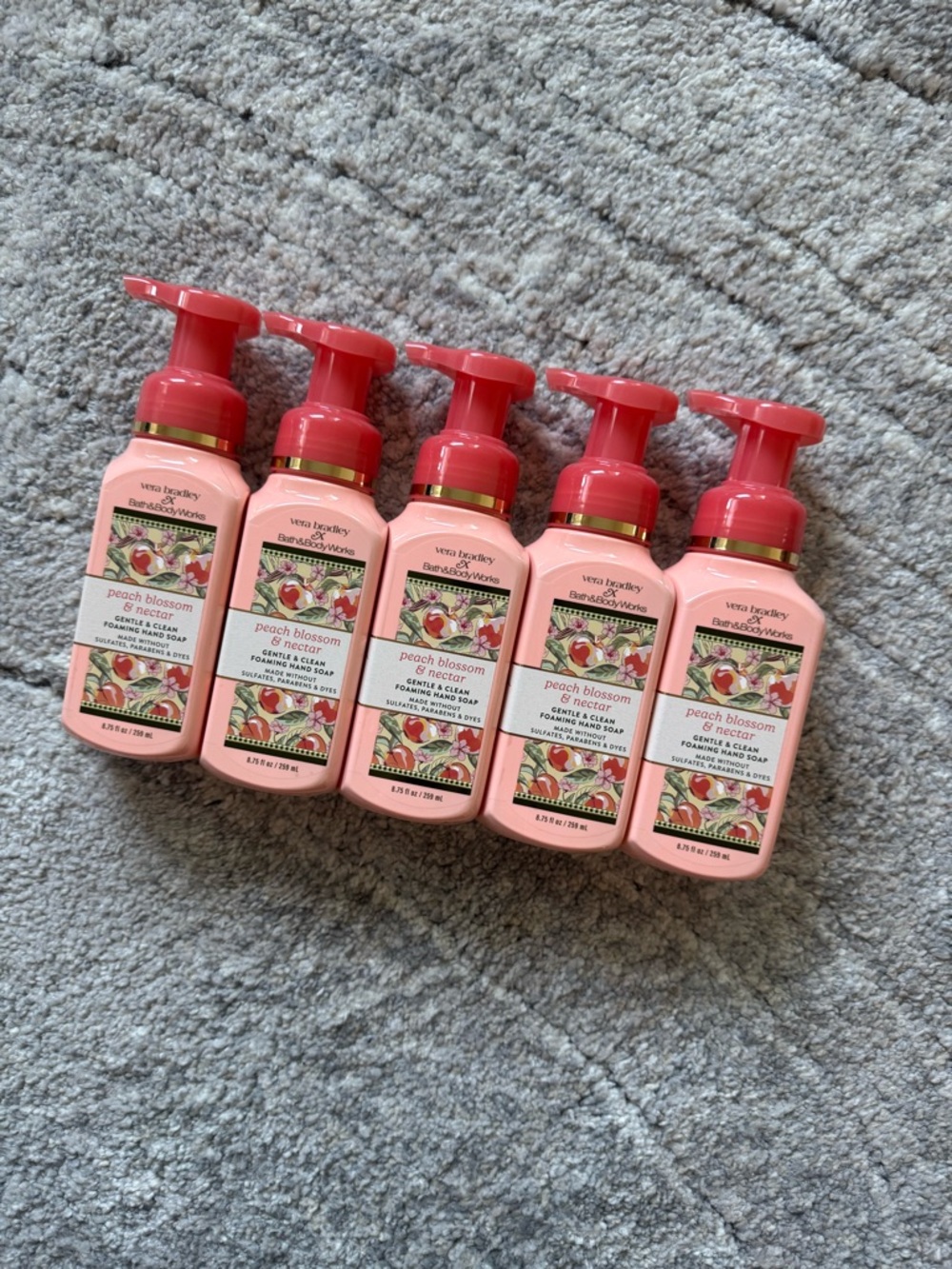 Bath and Body Works- peach blossom & nectar foam hand soap bundle